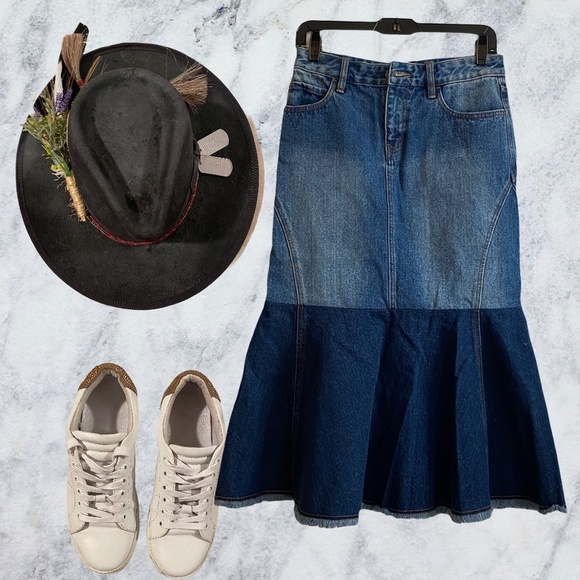 Robert Rodriguez midi two toned high waist skirt